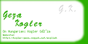 geza kogler business card